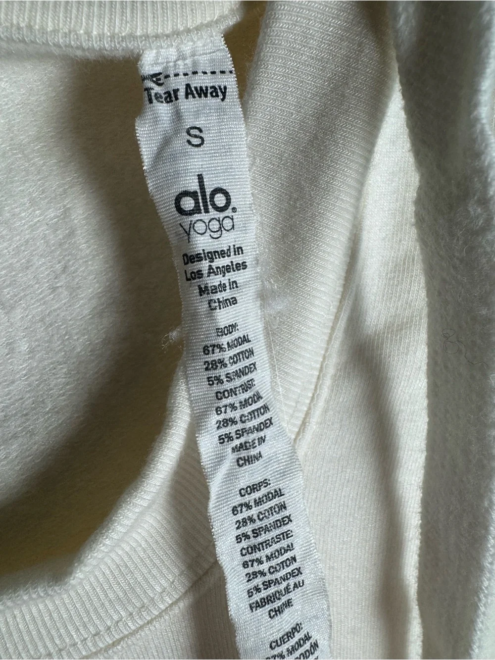 Alo Yoga Fluid Tunic Hoodie in cream Small
